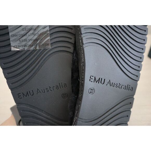 Emu W11634 Women's 8 Men's 7 Black Wrenlette Australian Sheepskin Spa Slippers - Picture 6 of 9